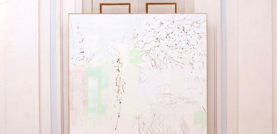 Cosimo Casoni, la perfezione non è di questo mondo, 2016, acryilic, skateboard traces, bitumen, dirty on canvas in artist frame, 220 x 170 cm, pic by Daniele Marzocchi, courtesy of the artist