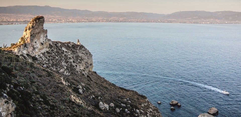 Veduta di Cagliari da Calamosca