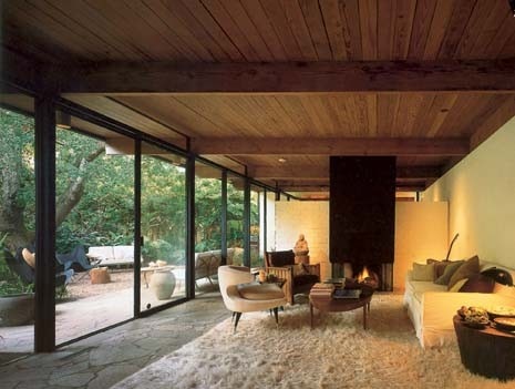 Interno della Andersen House realzzata da Ellwood nel 1953-54 in California