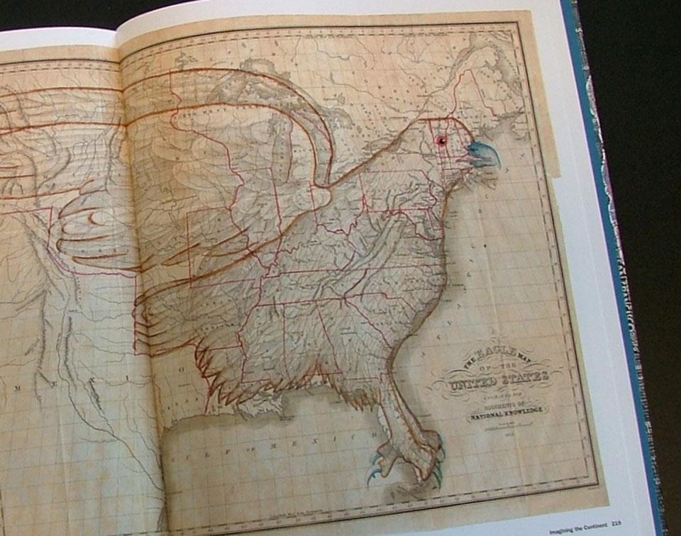 Joseph Churchman and James Moore, The Eagle Map of the United States, 1833. Courtesy David Rumsey Map Collection