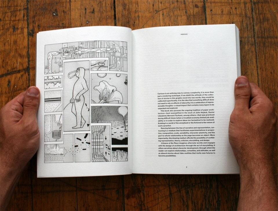 Jimenez Lai, <em>Citizens of No Place. An Architectural Graphic Novel</em>, Princeton Architectural Press</a>, New York, 2012. Dettaglio pagine interne