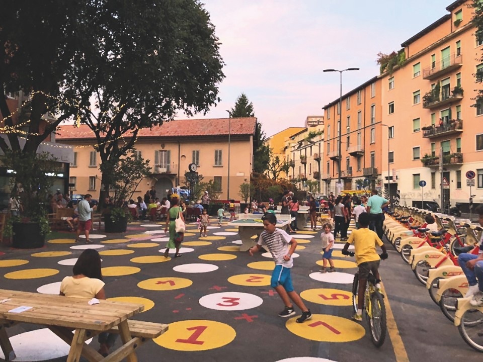 Quartiere Dergano,Milano, progetto Piazze Aperte, con la collaborazione di Janette Sadik-Khan.