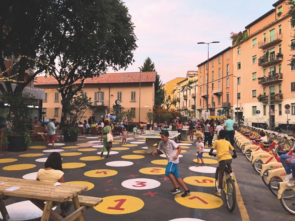 Quartiere Dergano,Milano, progetto Piazze Aperte, con la collaborazione di Janette Sadik-Khan.