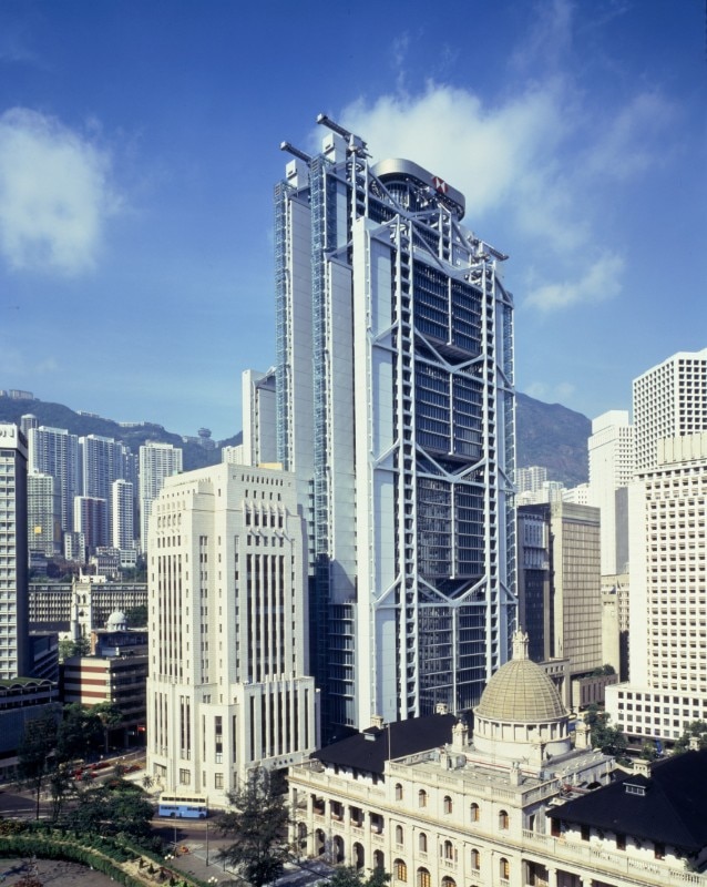 Foster + Partners, quartier generale della Hongkong and Shanghai Bank, Hong Kong, Cina, 1986. Foto Ian Lambot / Foster + Partners Foster + Partners, quartier generale della Hongkong and Shanghai Bank, Hong Kong, Cina, 1986. Foto Ian Lambot / Foster + Partners
