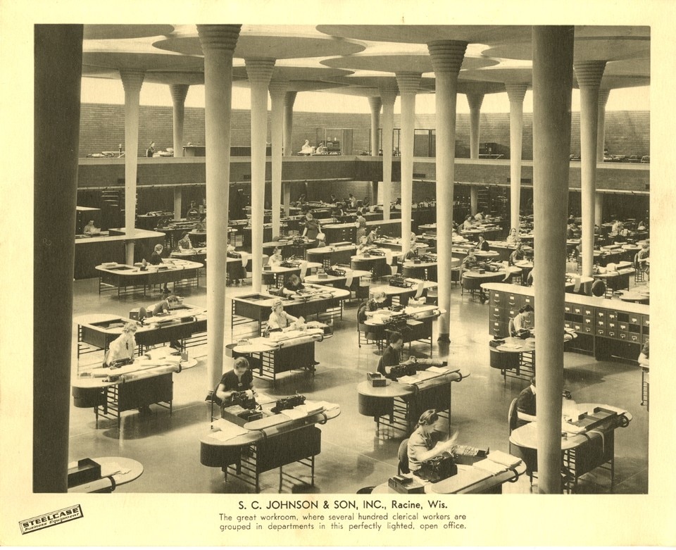 Frank Lloyd Wright, Johnson Wax Administration Building, Racine, Wisconsin, 1936 
