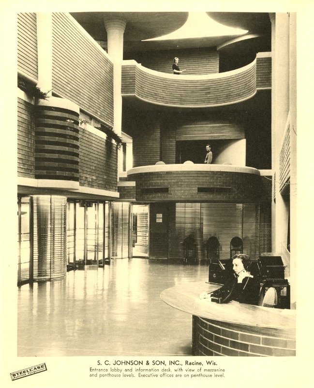 Frank Lloyd Wright, Johnson Wax Administration Building, Racine, Wisconsin, 1936 