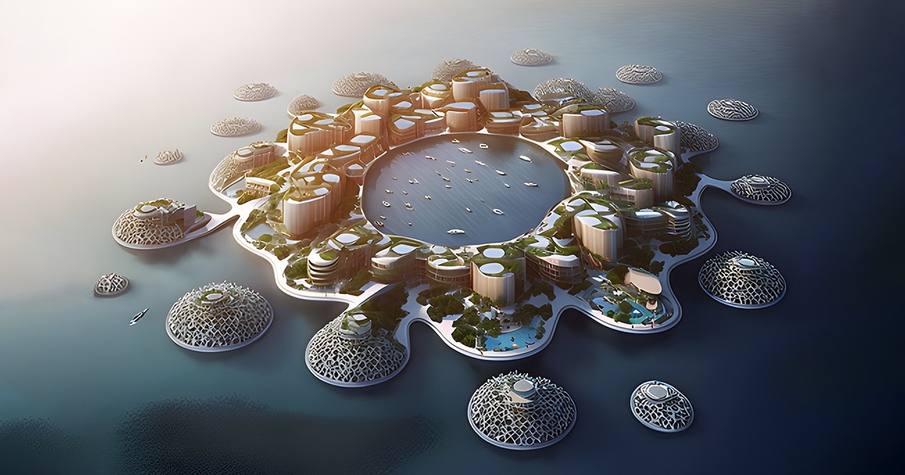 A 50,000-person, self-sustaining floating city prototype