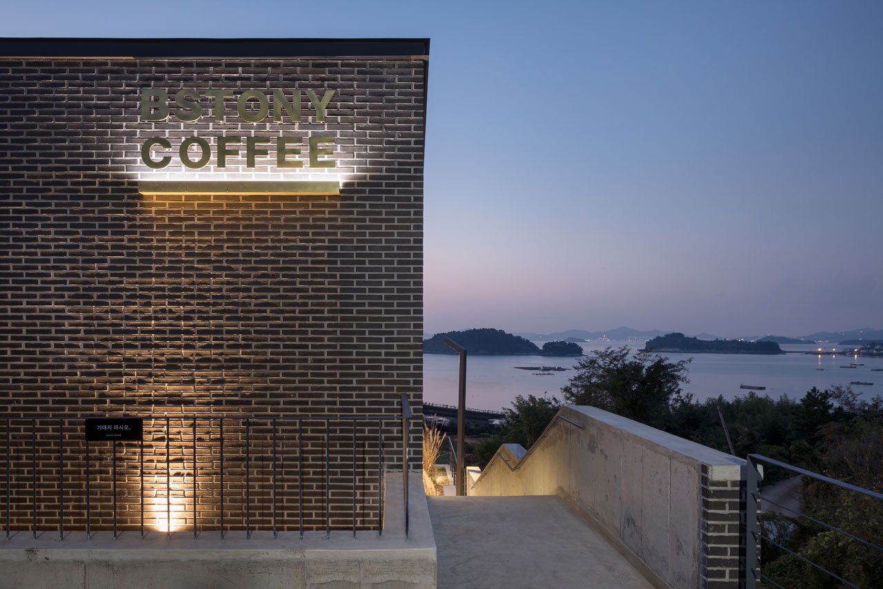 Dolsan Island. A quiet cafe on the shores of the Korean Strait Domus