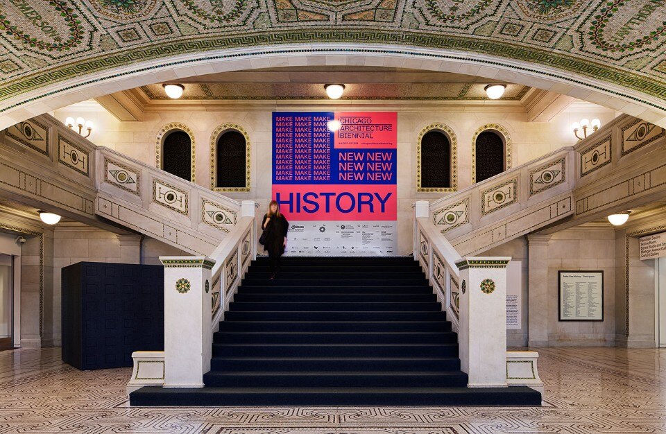Installation view of the Chicago Cultural Center, 2017. Courtesy of Chicago Architecture Biennial. Photo Kendall McCaugherty © Hall Merrick Photographers Installation view of the Chicago Cultural Center, 2017. Photo Kendall McCaugherty © Hall Merrick Photographers