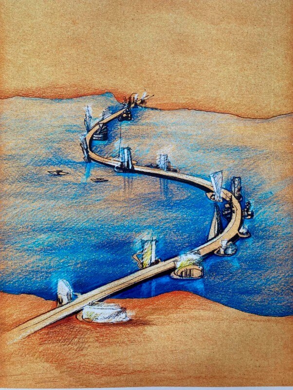 Gaetano Pesce’s dream of an inhabited bridge across the Straits of Messina