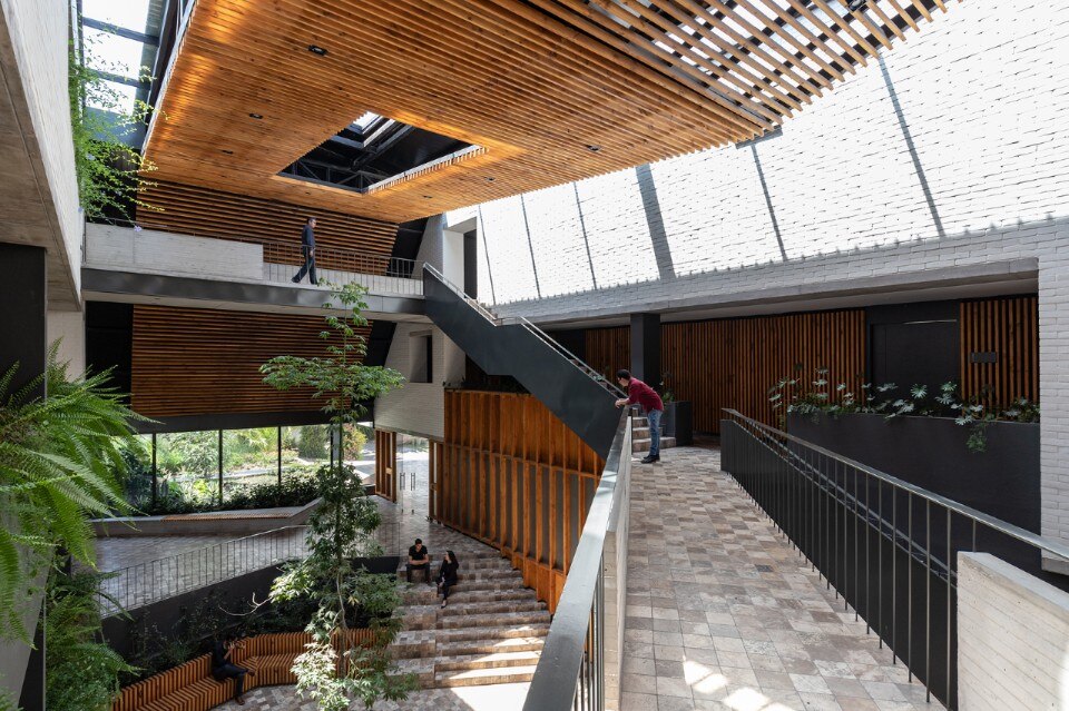 A mixed-use building in Ecuador similar to a small town