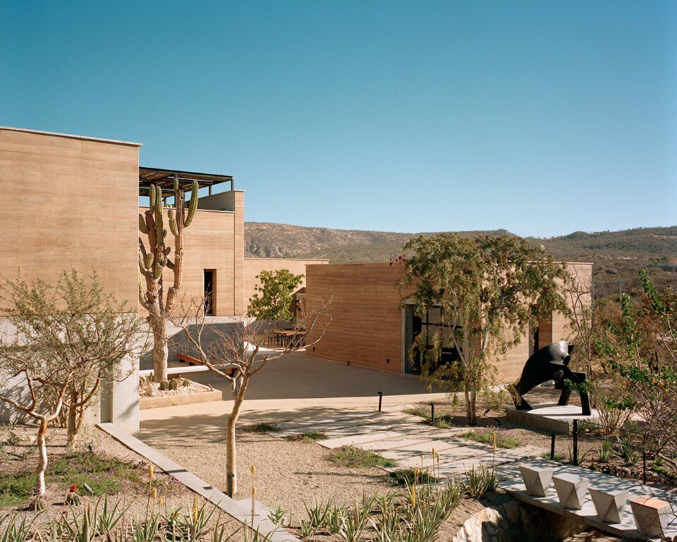Rammed earth, patios and ocean's view for artists in Baja California