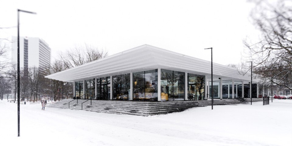 A pavilion in the park of Tallin on the historic site of the city