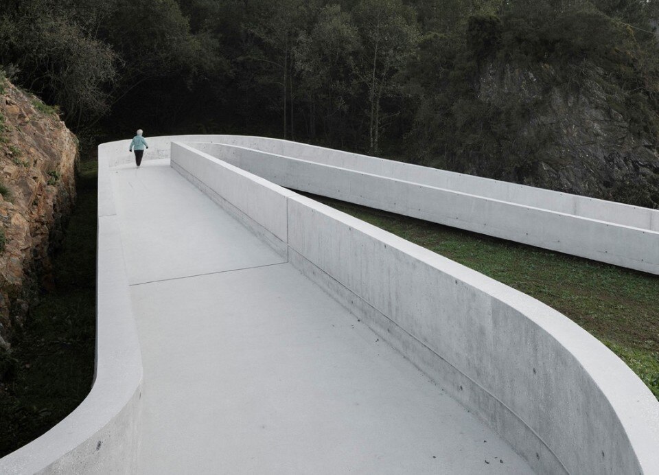 The Camino de Santiago is completed by a curved pedestrian ramp