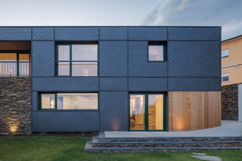 House in Portugal covered with slate shingles