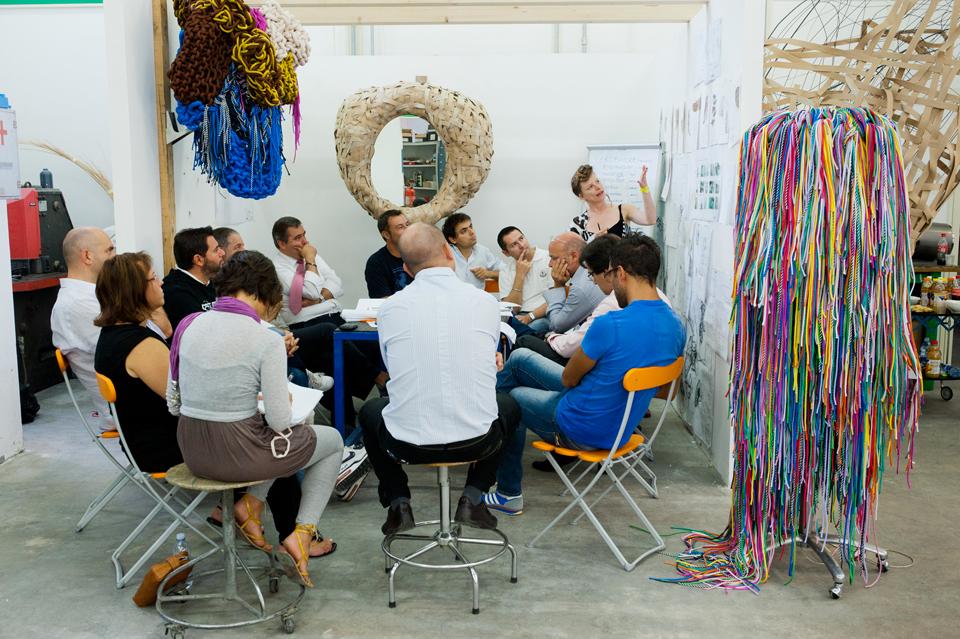 Sissi, <em>Aspiranti Aspiratori</em>, 2012. View of the <em>Cubatrice</em> in the prototype room, Elica Fabriano. Photo by Ramiro Castro Xiques, courtesy Fondazione Ermanno Casoli Sissi, <em>Aspiranti Aspiratori</em>, 2012. View of the <em>Cubatrice</em> in the prototype room, Elica Fabriano. Photo by Ramiro Castro Xiques, courtesy Fondazione Ermanno Casoli