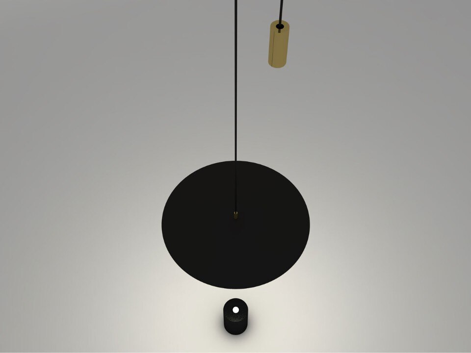 Dada, a lamp in balance that diffuses indirect light