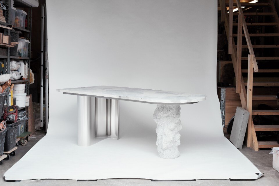 A concrete table becomes a fragment of a private sky
