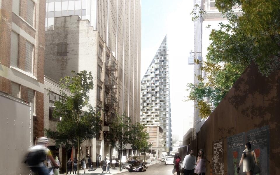 The building is a hybrid between the European perimeter block and a traditional Manhattan high-rise The building is a hybrid between the European perimeter block and a traditional Manhattan high-rise