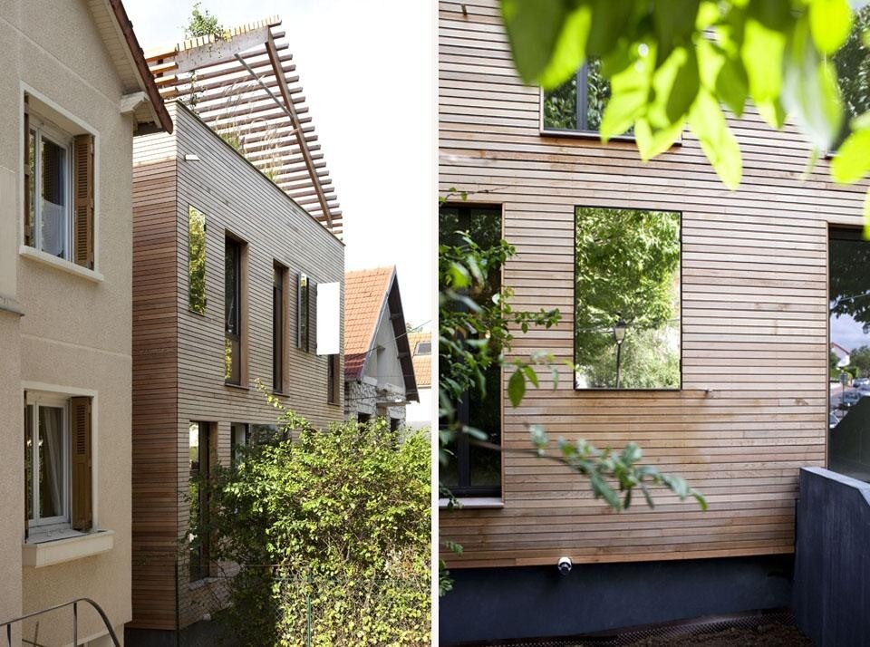 Two views of Eco-Sustainable House by Djuric Tardio Architectes. Two views of Eco-Sustainable House by Djuric Tardio Architectes.