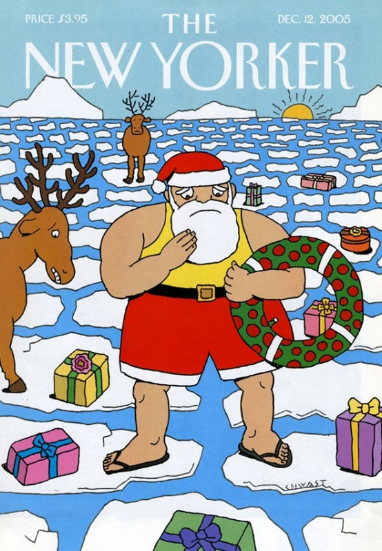 Seymour Chwast, Santa, The New Yorker, 20015 Seymour Chwast, Santa, The New Yorker, 20015