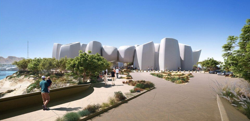 The new marine life center designed by Foster + Partners in the Red Sea