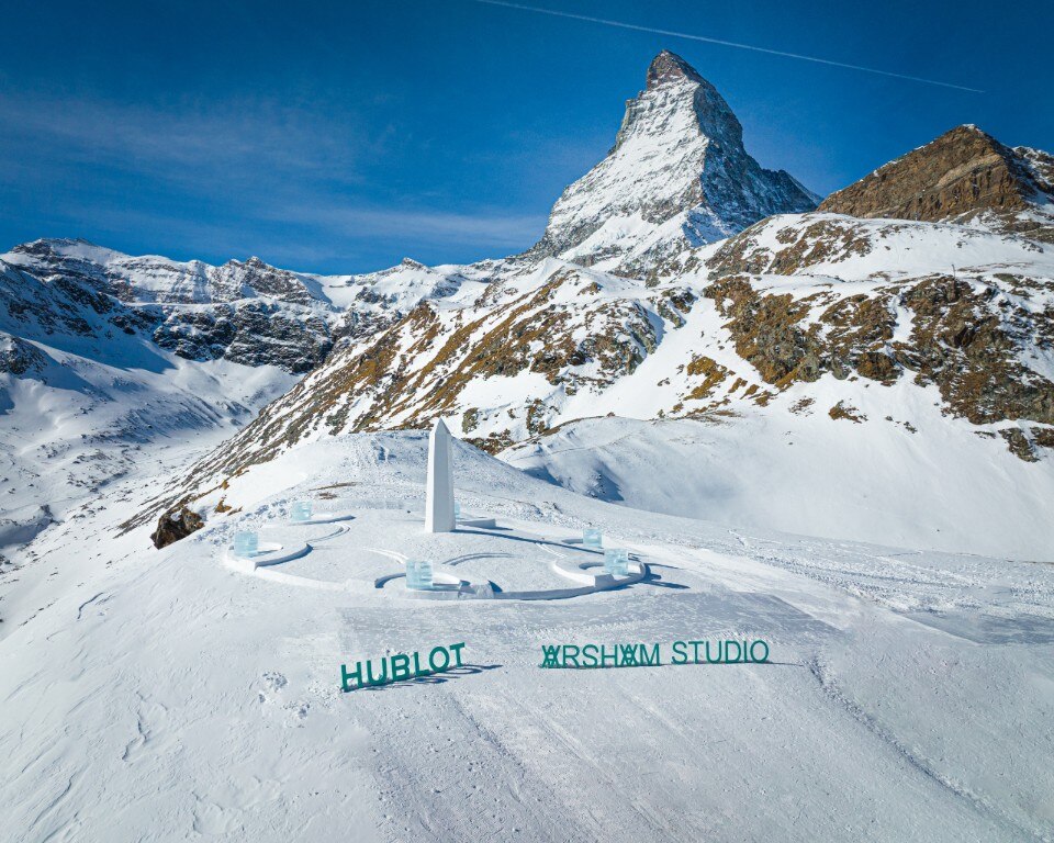Daniel Arsham creates a giant ice sundial in the mountains of Zermatt