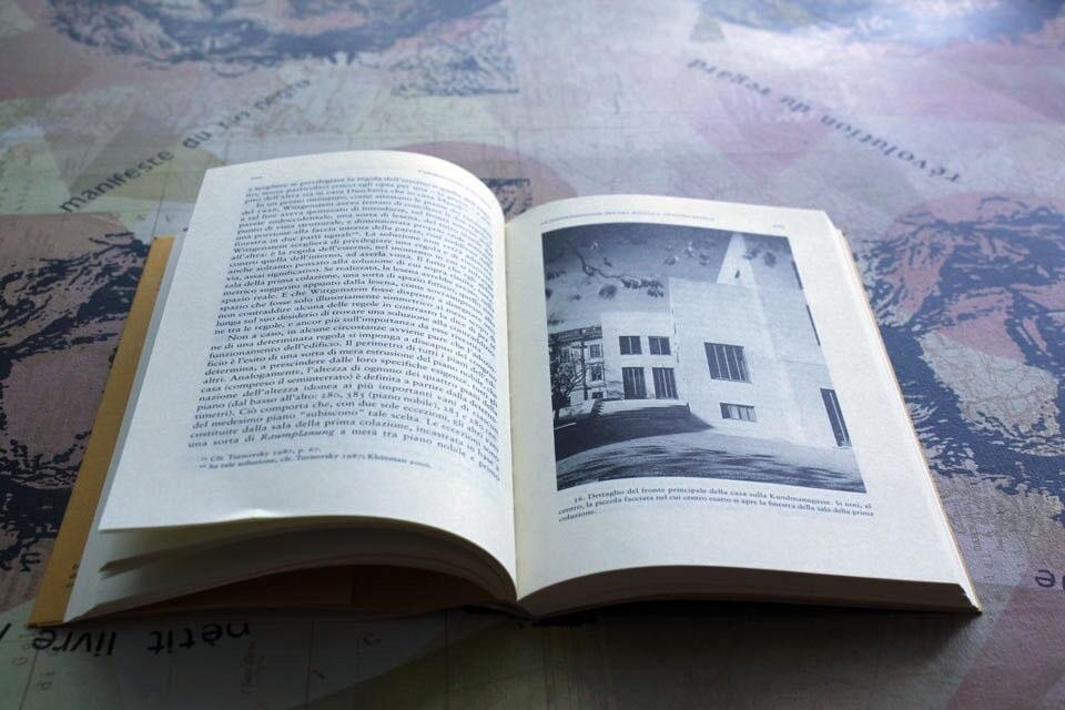 Interior pages from <i>Architecture is a Gesture: Ludwig Wittgenstein, architect.</i> Detail of the main front of the house on Kundmanngasse. Note the window in the exact center which opens onto the breakfast room. Interior pages from <i>Architecture is a Gesture: Ludwig Wittgenstein, architect.</i> Detail of the main front of the house on Kundmanngasse. Note the window in the exact center which opens onto the breakfast room.