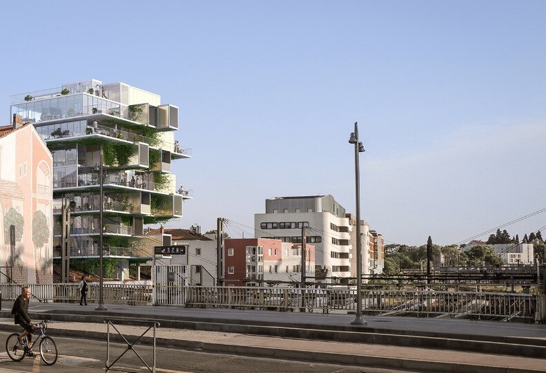 Modular folies become a vertical ecological village in Montpellier
