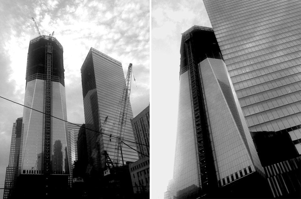 Progressione dei lavori di ricostruzione del World Trade Center. 6 settembre 2011. Fotografie di Lebbeus Woods Progressione dei lavori di ricostruzione del World Trade Center. 6 settembre 2011. Fotografie di Lebbeus Woods